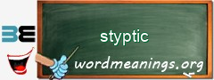 WordMeaning blackboard for styptic